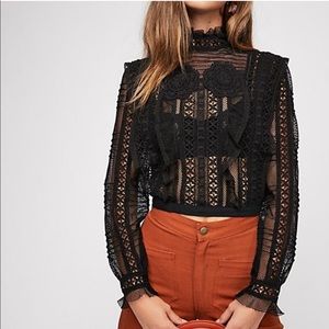 Rare For Love & Lemons Victorian Tulle Blouse